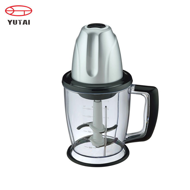 Hachoir alimentaire 300w avec bol en plastique de 1,5 l, hachoir avec lames en acier inoxydable à 2 couches