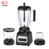 Nouveau pot en plastique 500W 1,5l, pot en verre S/S, quatre vitesses, fonction d'impulsion, bouton clé, panneau de commutation en acier inoxydable, mélangeur de moteur