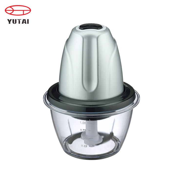 Hachoir alimentaire 300w avec bol en plastique de 1,5 l, hachoir avec lames en acier inoxydable à 2 couches