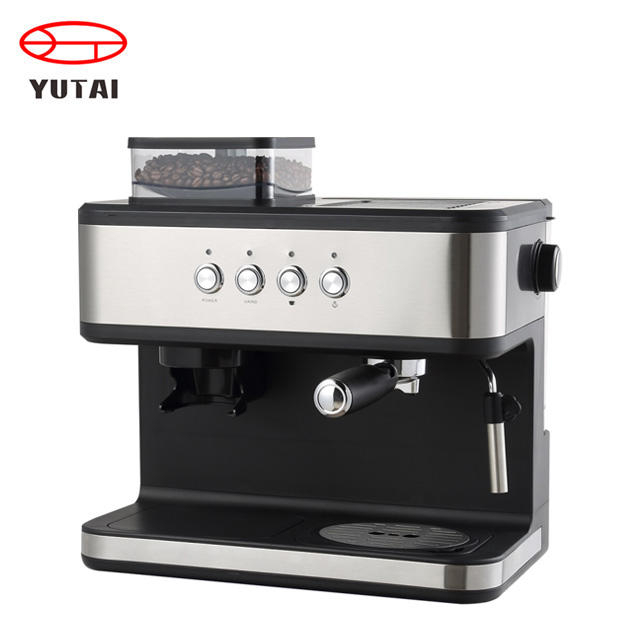 Machines express automatiques de cafétéria, système d'eau chaude italienne, machine à expresso avec broyeur et mousse de lait automatique