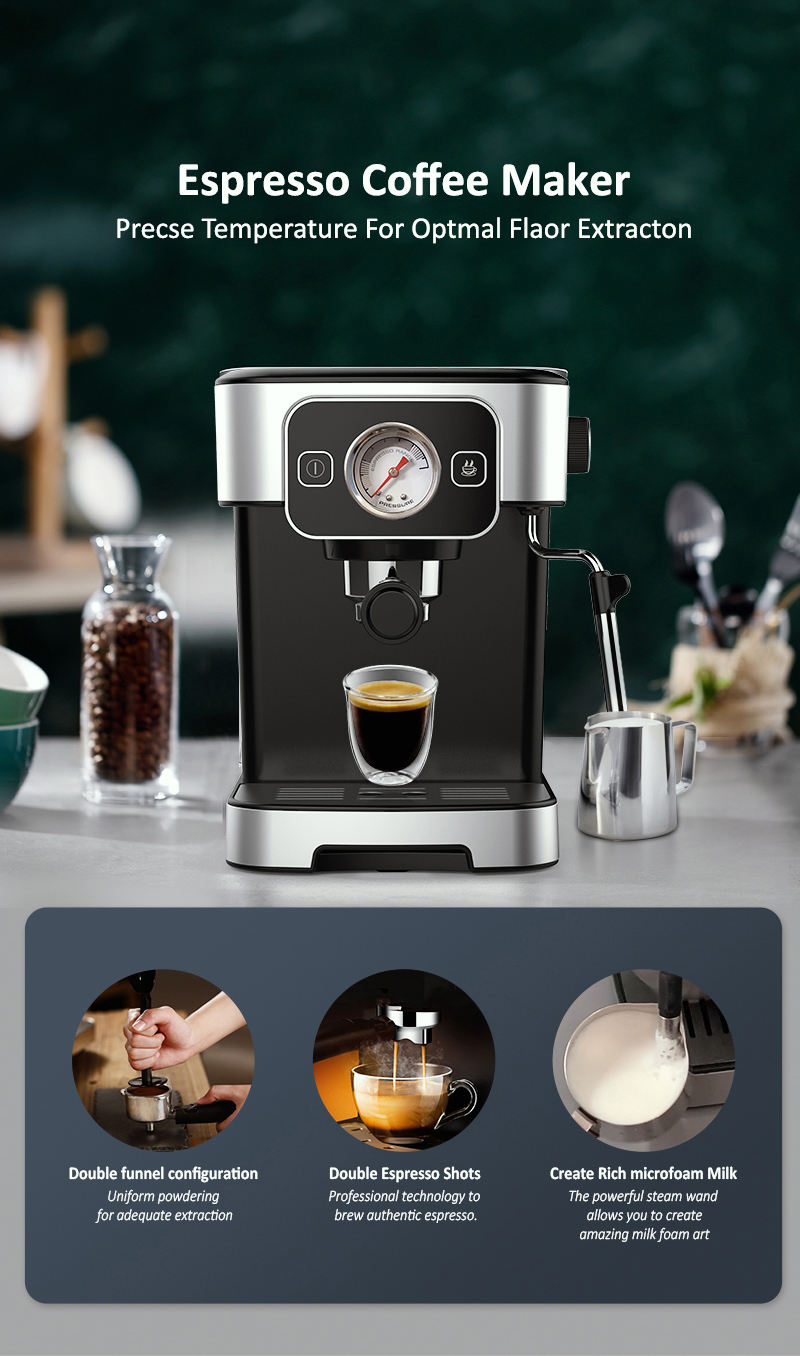 Accueil Cafétéria commerciale Semi-automatique Expresso Mousseur à lait italien Cappuccino Café Machine à café expresso avec prix d'usine