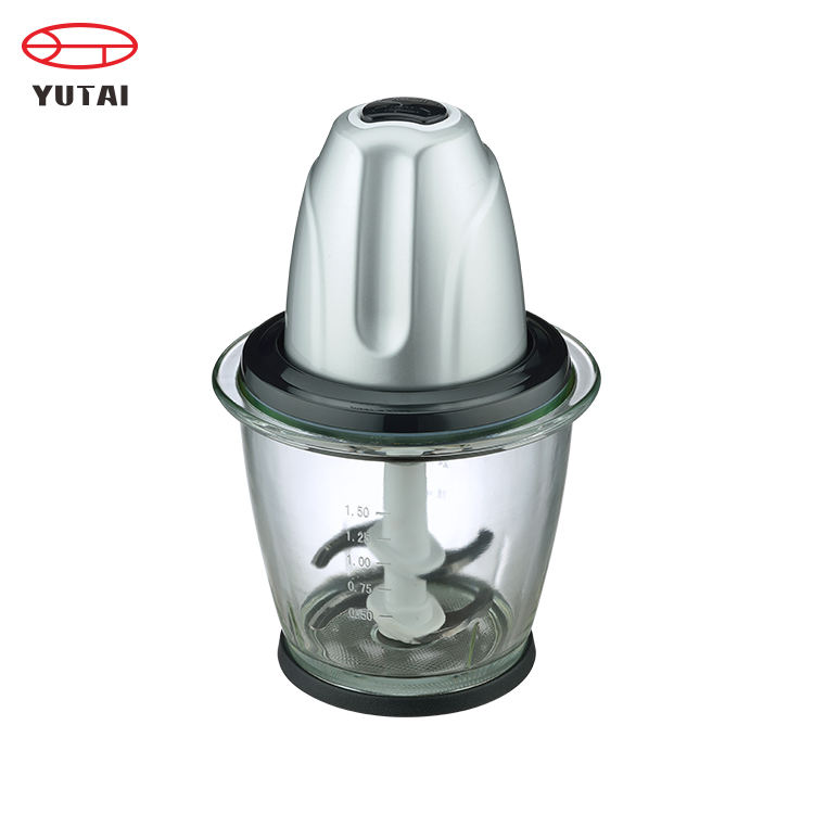 Hachoir alimentaire 300w avec bol en plastique de 1,5 l, hachoir avec lames en acier inoxydable à 2 couches