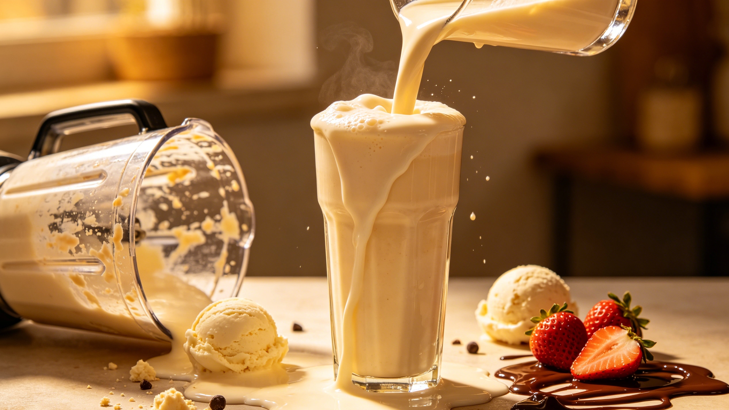 Préparez un milkshake parfait dans un mixeur