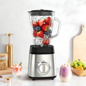 800 W 1,5 L Comptoir de table 2 vitesses Corps en acier inoxydable 6 lames en verre Smoothies électriques Shakes Broyage de glace Presse-agrumes Broyage Robot culinaire Mélangeur domestique