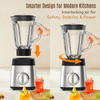 800 W 1,5 L Comptoir de table 2 vitesses Corps en acier inoxydable 6 lames en verre Smoothies électriques Shakes Broyage de glace Presse-agrumes Broyage Robot culinaire Mélangeur domestique