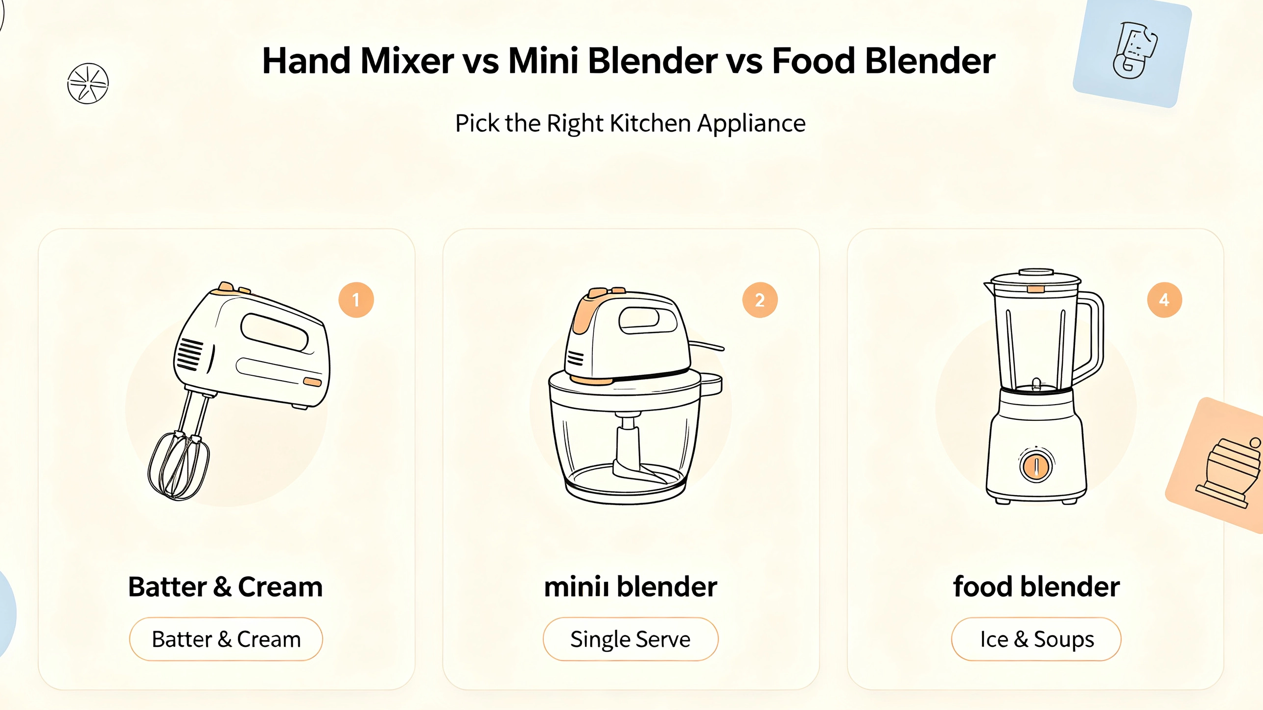 Batteur à main, mini-mixeur ou mixeur alimentaire : de quoi avez-vous besoin ?